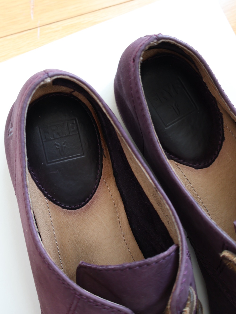 Frye Jillian Purple Suede Leather Oxfords Lace Up Shoes Indie Artsy Quirky 9.5 - Picture 8 of 10